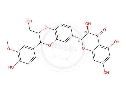 Chemical structure of Silybin,mixture of A and B