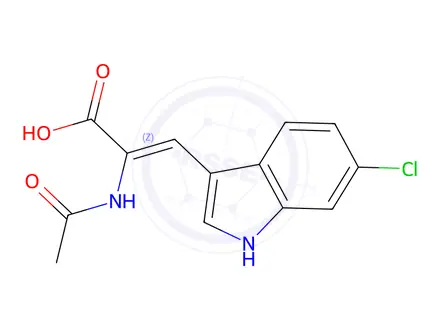 Chemical structure of (Z)-2-Acetamido-3-(6-chloro-1H-indol-3-yl)acrylic acid