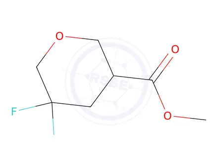 Chemical structure of 2H-Pyran-3-carboxylic acid, 5,5-difluorotetrahydro-, methyl ester