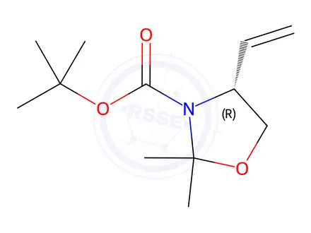 Chemical structure of (R)-N-Boc-2,2-dimethyl-4-vinyloxazolidine
