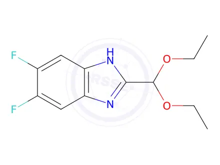 Chemical structure of 2-(Diethoxymethyl)-5,6-difluoro-1H-benzo[d]imidazole