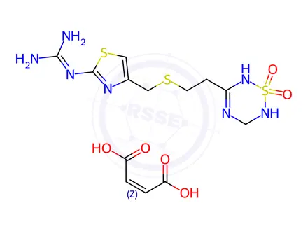 Chemical structure of Famotidine Formaldehyde Adduct Maleate