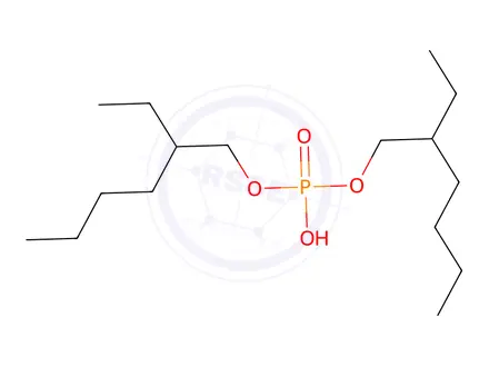 Chemical structure of bis(2-ethylhexyl) hydrogen phosphate, compound with 2,2'-iminodiethanol (1:1)