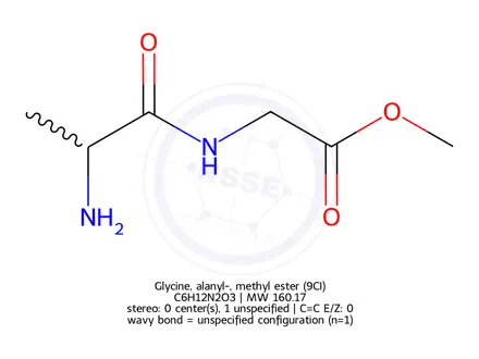 Chemical structure of Glycine, alanyl-, methyl ester (9CI)
