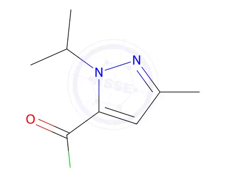 Chemical structure of 1-isopropyl-3-methyl-1H-pyrazole-5-carbonyl chloride