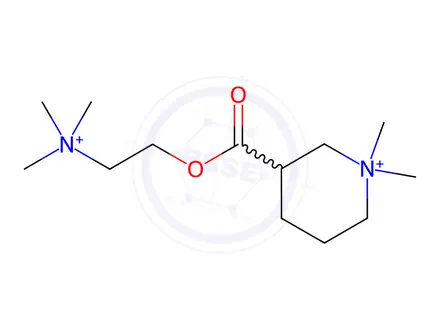 Chemical structure of 2-(1,1-dimethyl3,4,5,6-tetrahydro-2H-pyridine-3-carbonyl)oxyethyl-trim ethyl-azanium diiodide