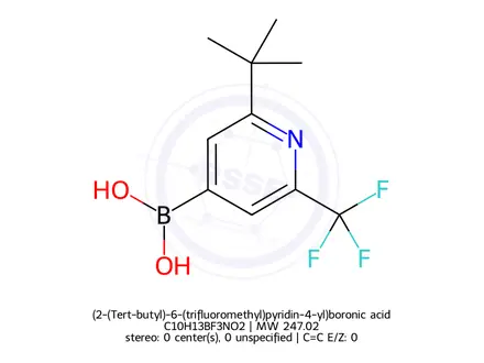 Chemical structure of (2-(Tert-butyl)-6-(trifluoromethyl)pyridin-4-yl)boronic acid
