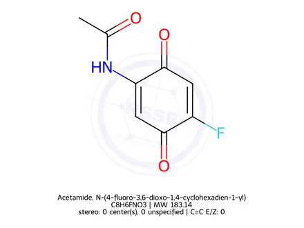 Chemical structure of Acetamide, N-(4-fluoro-3,6-dioxo-1,4-cyclohexadien-1-yl)-