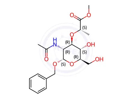 Chemical structure of N-Acetyl-1-O-(phenylmethyl)-α-muramic Acid Methyl Ester