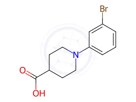 Chemical structure of 1-(3-Bromophenyl)piperidine-4-carboxylic acid
