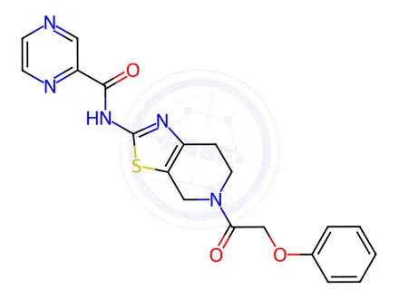 Chemical structure of N-(5-(2-Phenoxyacetyl)-4,5,6,7-tetrahydrothiazolo[5,4-c]pyridin-2-yl)pyrazine-2-carboxamide