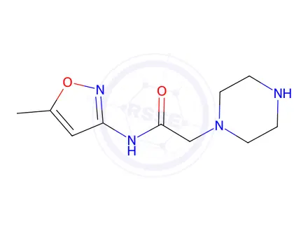 Chemical structure of N-(5-methyl-1,2-oxazol-3-yl)-2-(piperazin-1-yl)acetamide