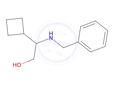 Chemical structure of 2-(benzylamino)-2-cyclobutylethan-1-ol