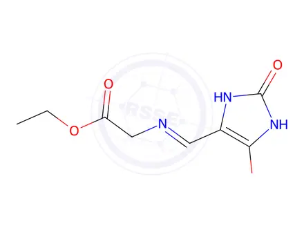 Chemical structure of (Z)-Ethyl 2-(((2,5-dioxoimidazolidin-4-ylidene)methyl)amino)acetate