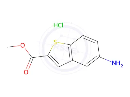 Chemical structure of Methyl 5-Amino-1-benzothiophene-2-carboxylate Hydrochloride