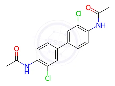 Chemical structure of 3,3'-dichloro-N,N'-diacetylbenzidine