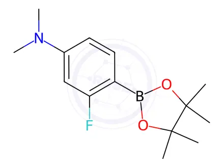Chemical structure of 3-Fluoro-N,N-dimethyl-4-(4,4,5,5-tetramethyl-1,3,2-dioxaborolan-2-yl)benzenamine
