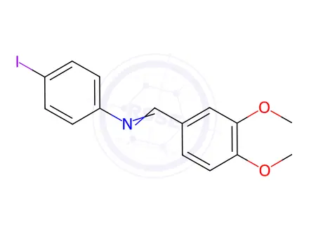 Chemical structure of N-(3,4-Dimethoxybenzylidene)-4-iodoaniline