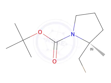 Chemical structure of Tert-butyl (S)-2-(bromomethyl)-2-methylpyrrolidine-1-carboxylate