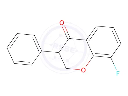 Chemical structure of 8-Fluoro-3-phenylchroman-4-one