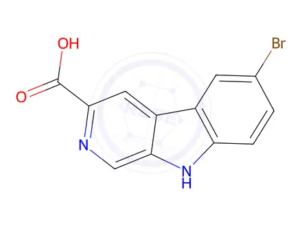 Chemical structure of 6-Bromo-9H-pyrido[3,4-b]indole-3-carboxylic acid
