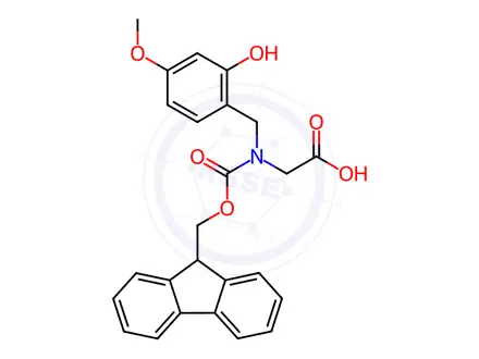 Chemical structure of FMOC-(HMB)GLY-OH