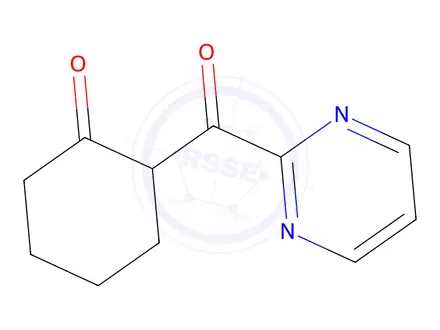 Chemical structure of 2-(Pyrimidine-2-carbonyl)cyclohexan-1-one