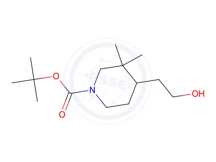 Chemical structure of Tert-butyl 4-(2-hydroxyethyl)-3,3-dimethylpiperidine-1-carboxylate
