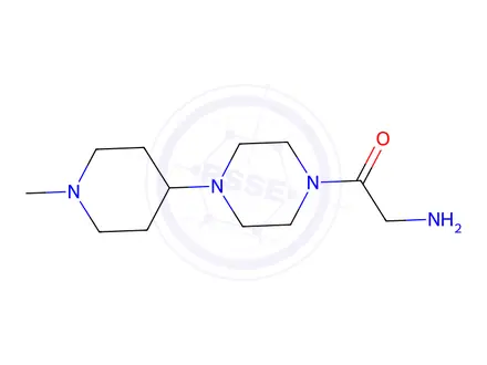 Chemical structure of 2-amino-1-[4-(1-methylpiperidin-4-yl)piperazin-1-yl]ethan-1-one