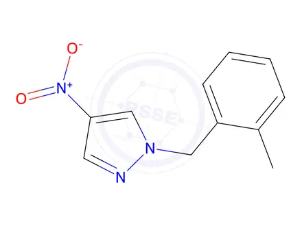 Chemical structure of 1-[(2-Methylphenyl)methyl]-4-nitro-1h-pyrazole