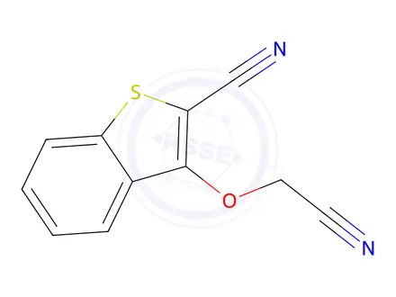 Chemical structure of 3-(Cyanomethoxy)-1-benzothiophene-2-carbonitrile