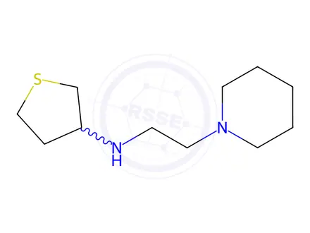 Chemical structure of N-(2-(piperidin-1-yl)ethyl)tetrahydrothiophen-3-amine