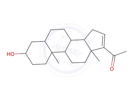 Chemical structure of 16, (5β)-PREGNEN-3β-OL-20-ONE