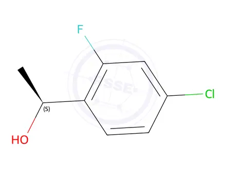 Chemical structure of Benzenemethanol, 4-chloro-2-fluoro-α-methyl-, (αS)-