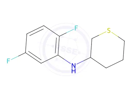 Chemical structure of N-(2,5-difluorophenyl)tetrahydro-2H-thiopyran-3-amine
