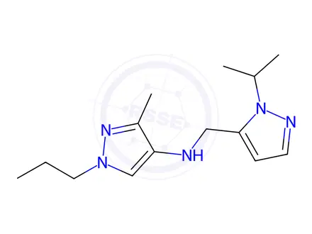 Chemical structure of N-[(1-isopropyl-1H-pyrazol-5-yl)methyl]-3-methyl-1-propyl-1H-pyrazol-4-amine