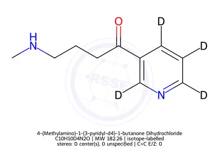 Chemical structure of 4-(Methylamino)-1-(3-pyridyl-d4)-1-butanone Dihydrochloride