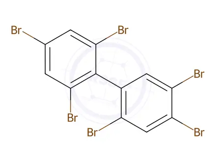 Chemical structure of PBB 154 in nonane