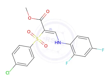 Chemical structure of Methyl (2Z)-2-(4-chlorobenzenesulfonyl)-3-[(2,4-difluorophenyl)amino]prop-2-enoate