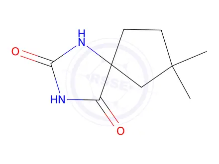 Chemical structure of 7,7-dimethyl-1,3-diazaspiro[4.4]nonane-2,4-dione