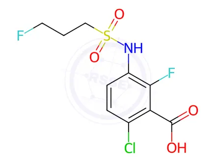 Chemical structure of Benzoic acid, 6-chloro-2-fluoro-3-[[(3-fluoropropyl)sulfonyl]aMino]-