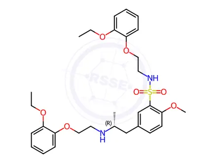 Chemical structure of Benzenesulfonamide, N-[2-(2-ethoxyphenoxy)ethyl]-5-[2-[[2-(2-ethoxyphenoxy)ethyl]amino]propyl]-2-methoxy-