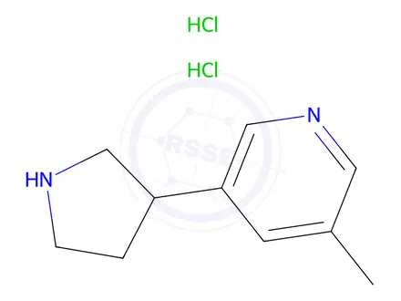 Chemical structure of 3-methyl-5-(pyrrolidin-3-yl)pyridine dihydrochloride