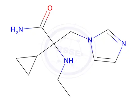 Chemical structure of 2-Cyclopropyl-2-(ethylamino)-3-(1h-imidazol-1-yl)propanamide