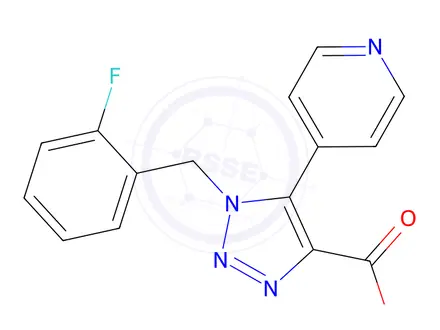 Chemical structure of 1-(2-Fluorobenzyl)-5-(pyridin-4-yl)-1H-1,2,3-triazole-4-carboxylic acid
