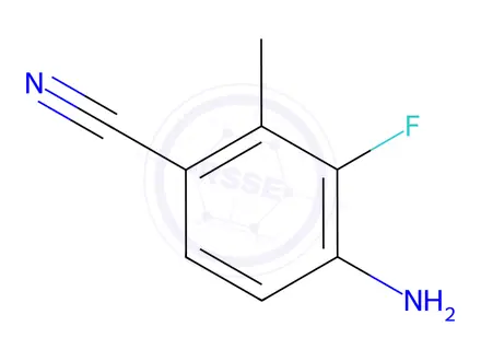 Chemical structure of Benzonitrile, 4-amino-3-fluoro-2-methyl-