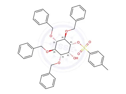 Chemical structure of (1R,2R,3S,4R,5S,6R)-2,3,4,5-tetrakis(benzyloxy)-6-hydroxycyclohexyl 4-methylbenzenesulfonate