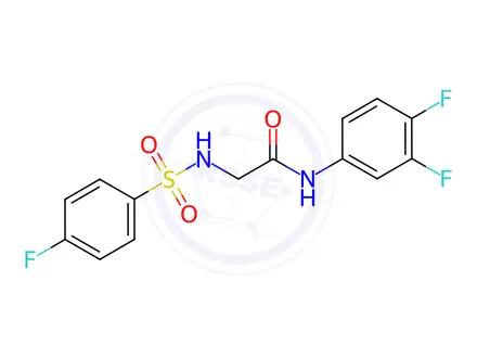 Chemical structure of N-(3,4-difluorophenyl)-2-((4-fluorophenyl)sulfonamido)acetamide
