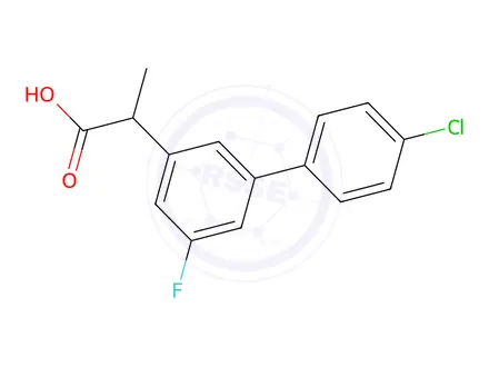 Chemical structure of 2-[3-(4-Chlorophenyl)-5-Fluorophenyl]Propanoic Acid