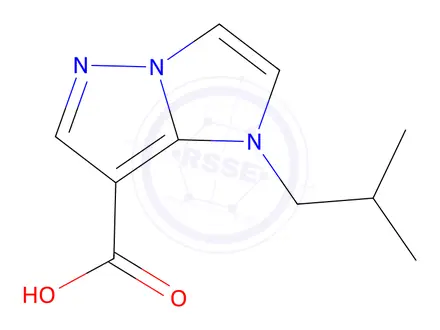 Chemical structure of 1-isobutyl-1h-imidazo[1,2-b]pyrazole-7-carboxylic acid